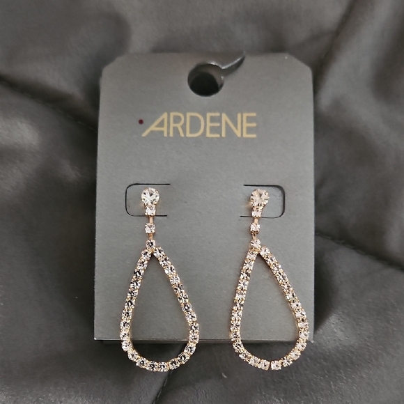 NEW Ardene Sparkling Gold Teardrop Earrings - Picture 3 of 4